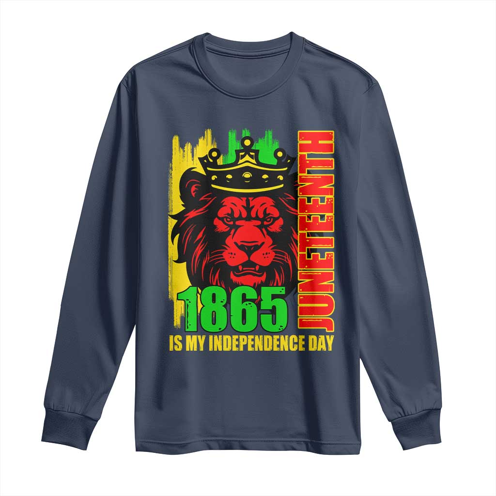 Juneteenth 1865 Is My Independence Day Long Sleeve Shirt Freedom Lion King TS02 Navy Print Your Wear