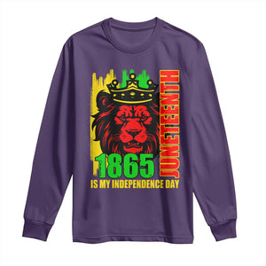 Juneteenth 1865 Is My Independence Day Long Sleeve Shirt Freedom Lion King TS02 Purple Print Your Wear