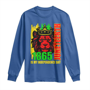 Juneteenth 1865 Is My Independence Day Long Sleeve Shirt Freedom Lion King TS02 Royal Blue Print Your Wear