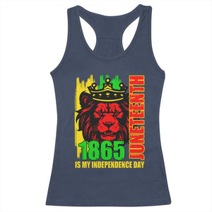 Juneteenth 1865 Is My Independence Day Racerback Tank Top Freedom Lion King TS02 Navy Print Your Wear