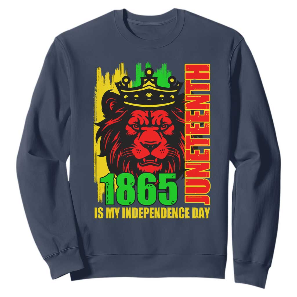Juneteenth 1865 Is My Independence Day Sweatshirt Cool Lion King TS02 Navy Print Your Wear