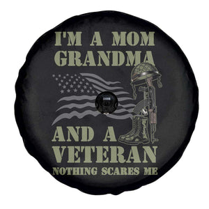 Female Veteran Spare Tire Cover I'm A Mom Grandma And A Veteran Nothing Scares Me TS02 Print Your Wear