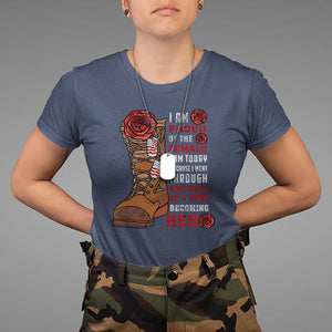 Proud Female Veteran I Am Proud Of The Female I Am Today Roses Combat Boots T Shirt TS02 Printyourwear