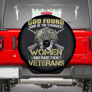 Female Veteran Spare Tire Cover God Found Some Of The Strongest Women Made Them Veteran TS02 Black Print Your Wear