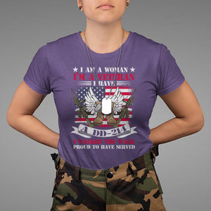 I Am A Woman I'm A Veteran I Have A DD-214 I Walked The Walk T Shirt for Female Veteran TS02 Printyourwear