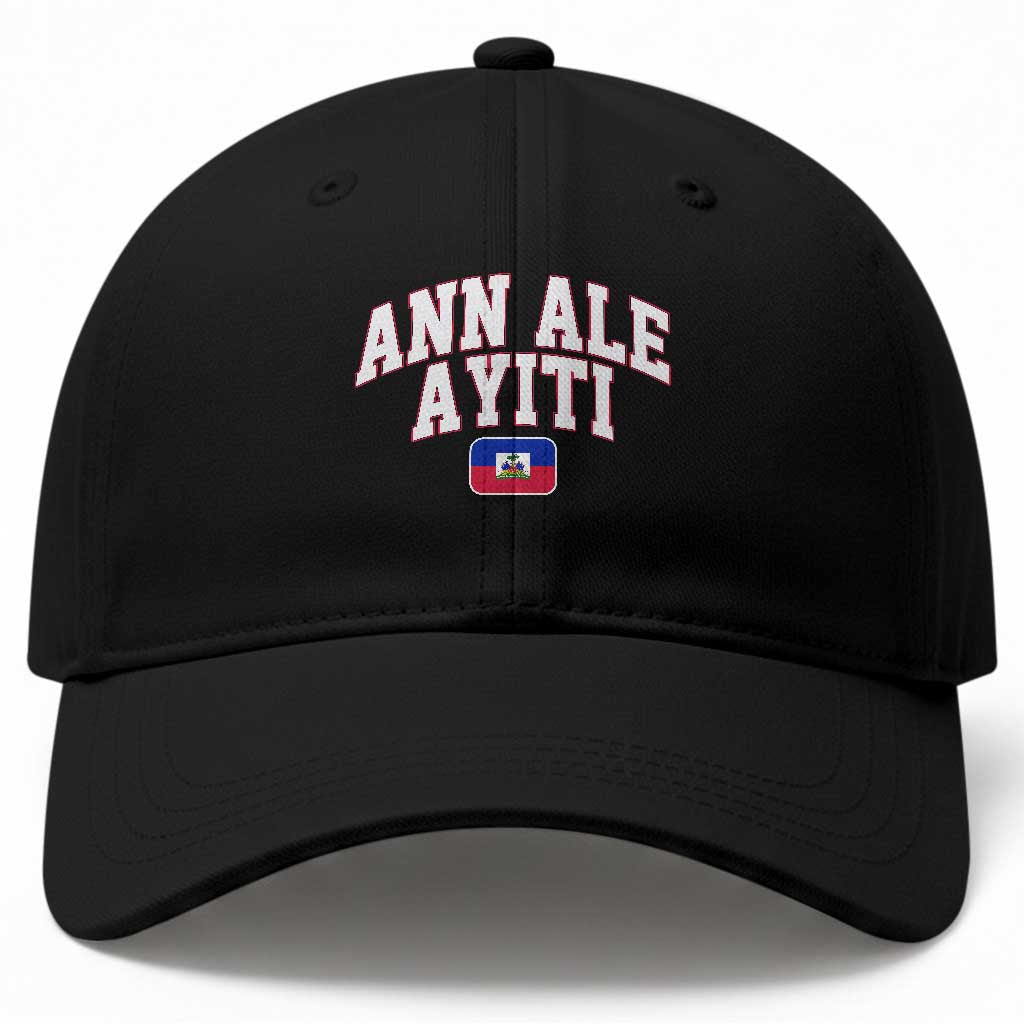 Ann Ale Ayiti Collegiate Athletic Sport Style Baseball Cap Let's Go Haiti Haitian Flag and Coat of Arms Pride TS02 Print Your Wear