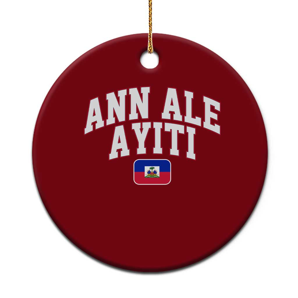 Ann Ale Ayiti Collegiate Athletic Sport Style Ceramic Ornament Let's Go Haiti Haitian Flag and Coat of Arms Pride TS02 1pc Red Print Your Wear