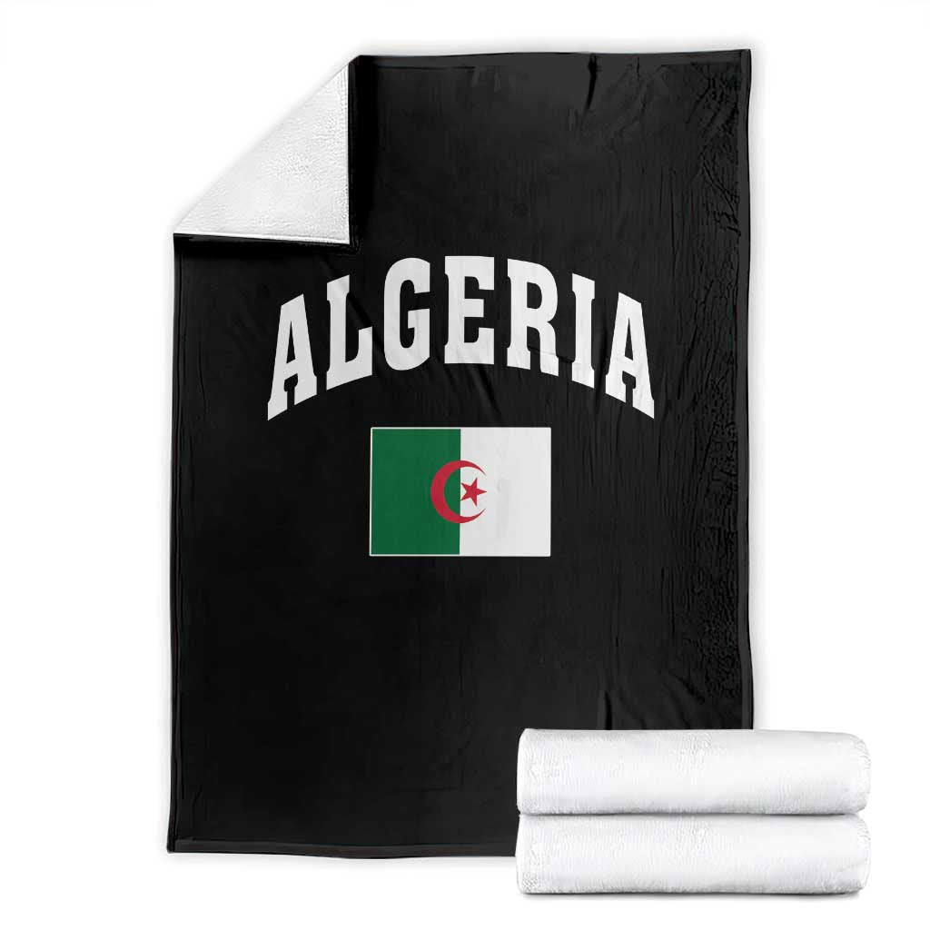 Classic Algeria Varsity Athletic Style Throw Blanket Proud Patriotic Algerian Flag TS02 Black Print Your Wear