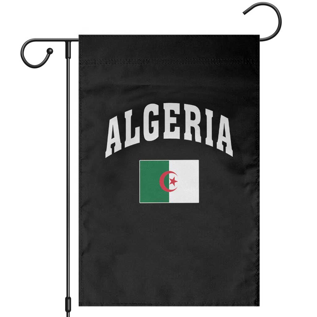 Classic Algeria Varsity Athletic Style Garden Flag Proud Patriotic Algerian Flag TS02 Black Print Your Wear