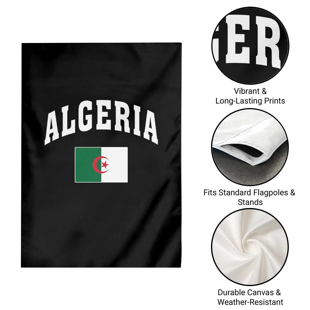 Classic Algeria Varsity Athletic Style Garden Flag Proud Patriotic Algerian Flag TS02 Print Your Wear