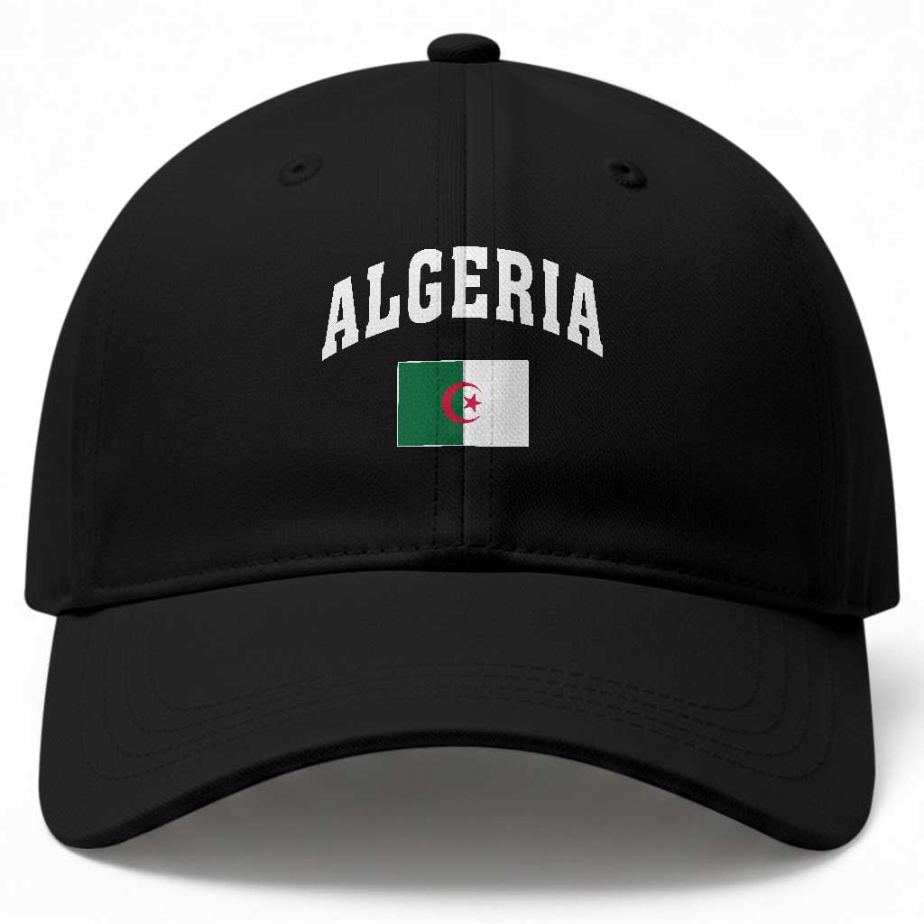 Classic Algeria Varsity Athletic Style Baseball Cap Proud Patriotic Algerian Flag TS02 Print Your Wear