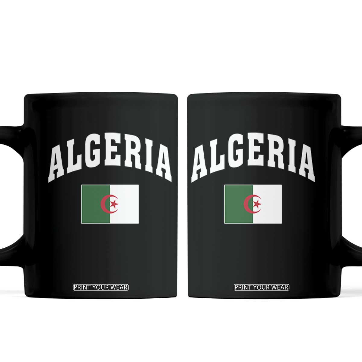Classic Algeria Varsity Athletic Style Coffee Mug Proud Patriotic Algerian Flag TS02 Black Print Your Wear