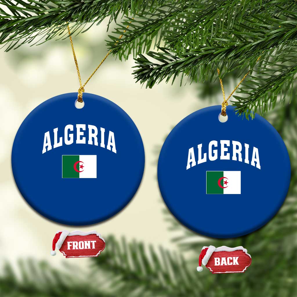 Classic Algeria Varsity Athletic Style Ceramic Ornament Proud Patriotic Algerian Flag TS02 1pc Blue Print Your Wear