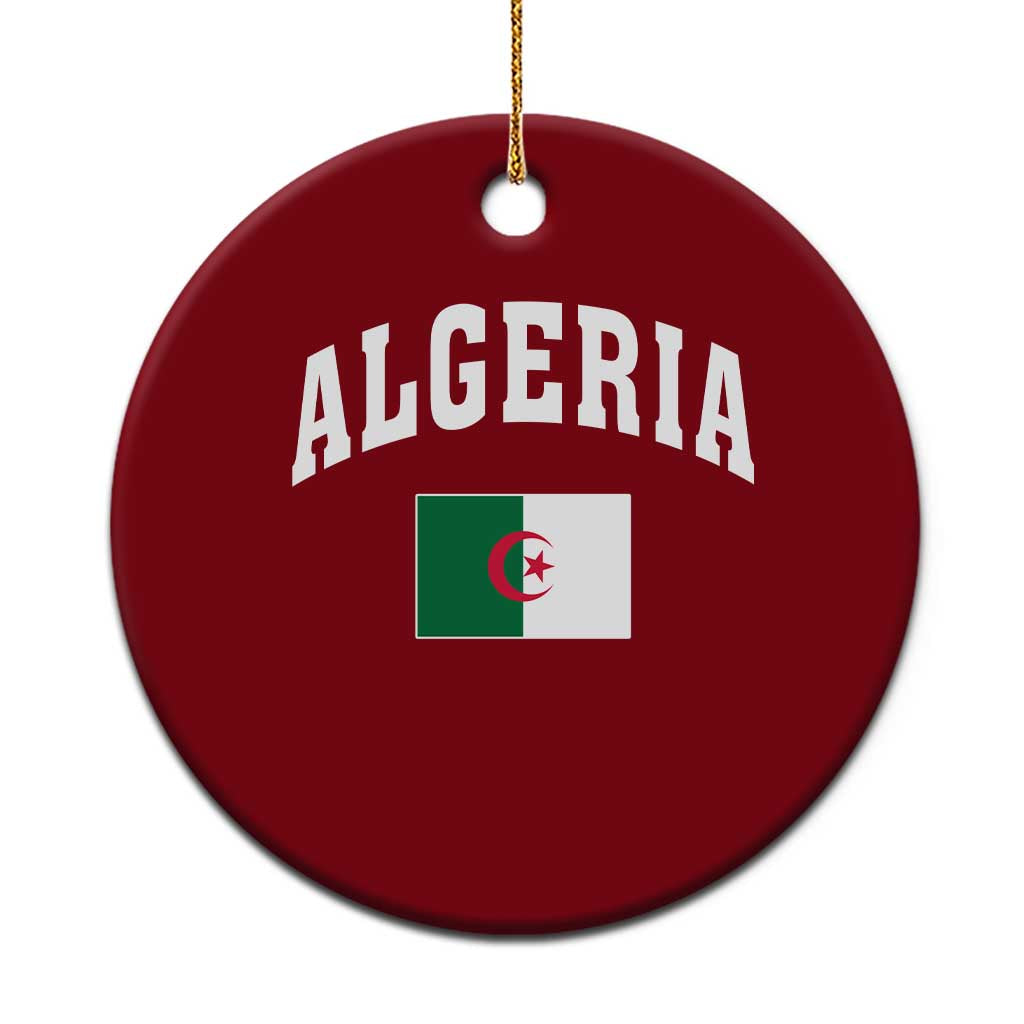 Classic Algeria Varsity Athletic Style Ceramic Ornament Proud Patriotic Algerian Flag TS02 1pc Red Print Your Wear