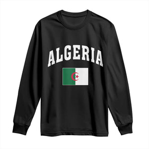 Classic Algeria Varsity Athletic Style Long Sleeve Shirt Proud Patriotic Algerian Flag TS02 Black Print Your Wear