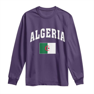 Classic Algeria Varsity Athletic Style Long Sleeve Shirt Proud Patriotic Algerian Flag TS02 Purple Print Your Wear