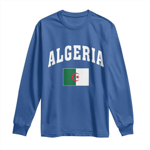 Classic Algeria Varsity Athletic Style Long Sleeve Shirt Proud Patriotic Algerian Flag TS02 Royal Blue Print Your Wear