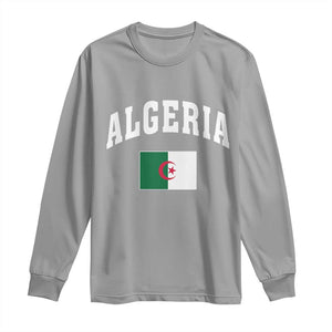 Classic Algeria Varsity Athletic Style Long Sleeve Shirt Proud Patriotic Algerian Flag TS02 Sport Gray Print Your Wear