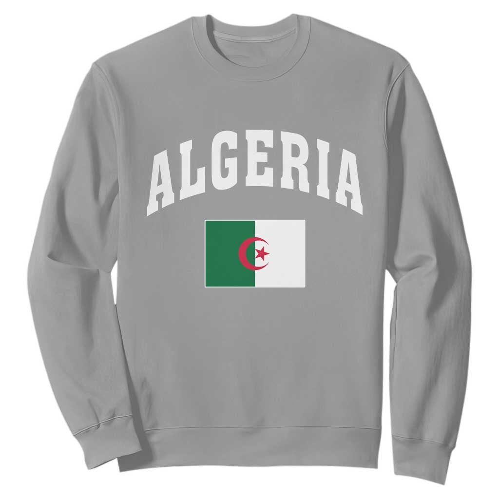 Classic Algeria Varsity Athletic Style Sweatshirt Proud Patriotic Algerian Flag TS02 Sport Gray Print Your Wear