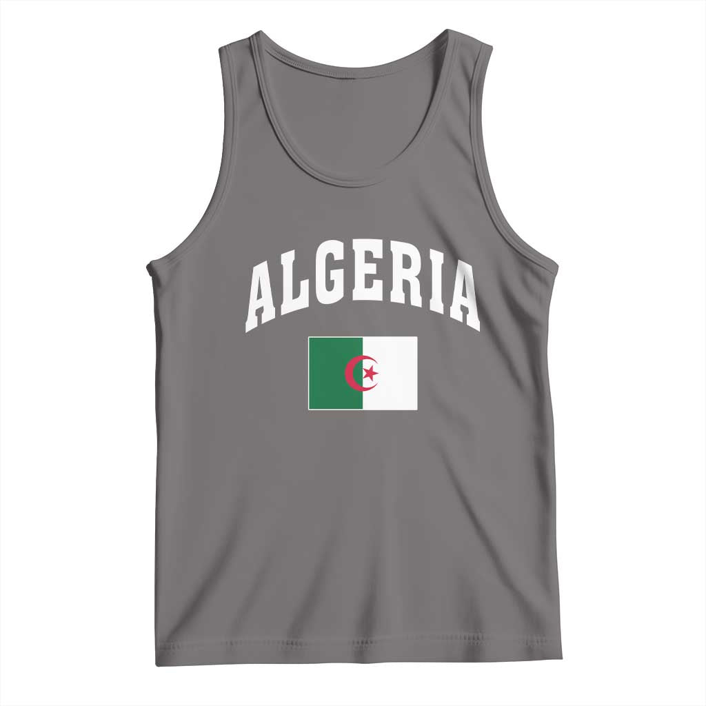 Classic Algeria Varsity Athletic Style Tank Top Proud Patriotic Algerian Flag TS02 Deep Heather Print Your Wear