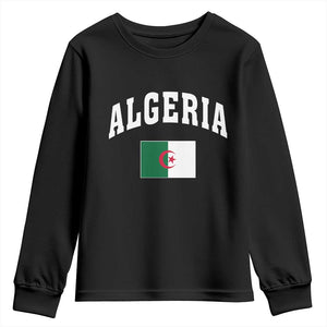 Classic Algeria Varsity Athletic Style Youth Sweatshirt Proud Patriotic Algerian Flag TS02 Black Print Your Wear
