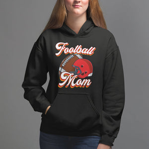 Football Mom Hoodie Women Game Day Sunday Funday Rugby Helmet TS02 Black Printyourwear