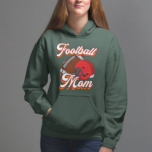 Football Mom Hoodie Women Game Day Sunday Funday Rugby Helmet TS02 Dark Forest Green Printyourwear