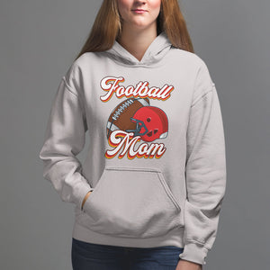 Football Mom Hoodie Women Game Day Sunday Funday Rugby Helmet TS02 Ice Gray Printyourwear