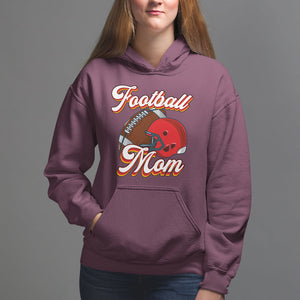 Football Mom Hoodie Women Game Day Sunday Funday Rugby Helmet TS02 Maroon Printyourwear