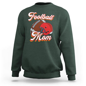 Football Mom Sweatshirt Women Game Day Sunday Funday Rugby Helmet TS02 Dark Forest Green Printyourwear