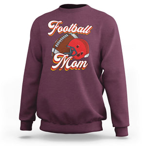 Football Mom Sweatshirt Women Game Day Sunday Funday Rugby Helmet TS02 Maroon Printyourwear