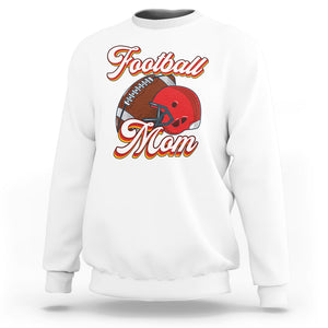 Football Mom Sweatshirt Women Game Day Sunday Funday Rugby Helmet TS02 White Printyourwear