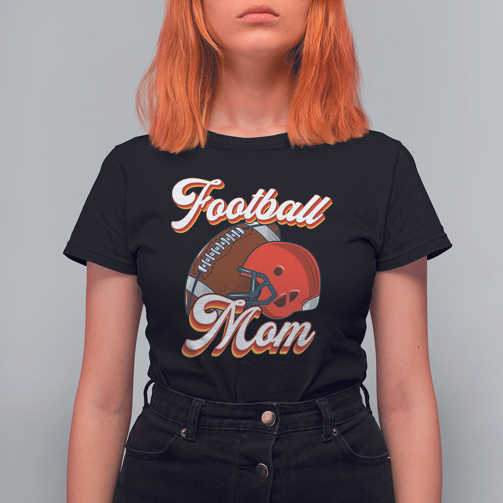 Football Mom T Shirt For Women Women Game Day Sunday Funday Rugby Helmet TS02 Black Printyourwear