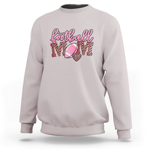 Football Mom Sweatshirt Leopard Women Game Day Sunday Funday Rugby TS02 Ice Gray Printyourwear