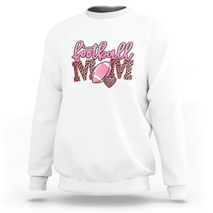 Football Mom Sweatshirt Leopard Women Game Day Sunday Funday Rugby TS02 White Printyourwear