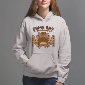 Football Mom Hoodie Women Game Day Sunday Funday Rugby Messy Bun TS02 Ice Gray Printyourwear