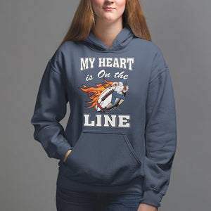 Football Mom Hoodie My Heart Is On That Line Rugby Player TS02 Navy Printyourwear