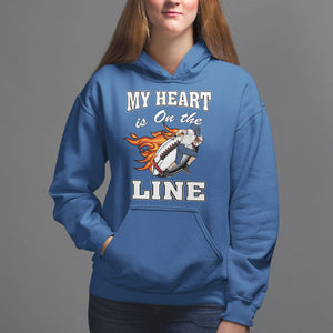 Football Mom Hoodie My Heart Is On That Line Rugby Player TS02 Royal Blue Printyourwear