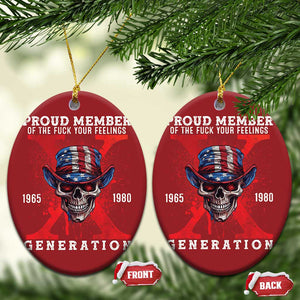 Generation X Skull Christmas Ornament Proud Member Of The F Your Feelings Gen X 1965 1980 TS02 Oval Red Print Your Wear