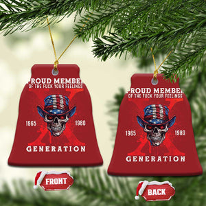 Generation X Skull Christmas Ornament Proud Member Of The F Your Feelings Gen X 1965 1980 TS02 Bell Flake Red Print Your Wear