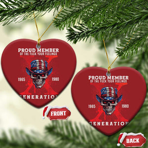 Generation X Skull Christmas Ornament Proud Member Of The F Your Feelings Gen X 1965 1980 TS02 Heart Red Print Your Wear