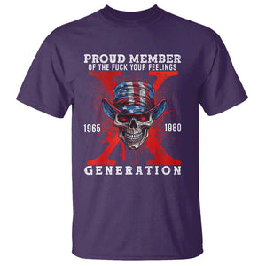 X Generation Skull T Shirt Proud Member Of The F Your Feelings Gen X 1965 1980 TS02 Purple Print Your Wear