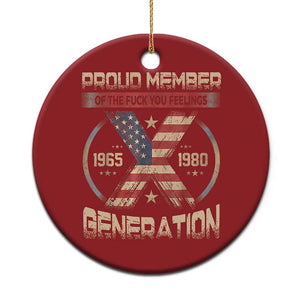 Generation X Christmas Ornament Proud Member Of The F Your Feelings Gen X 1965 1981 Retro American Flag TS02 Print Your Wear