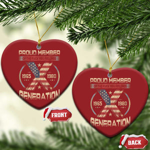 Generation X Christmas Ornament Proud Member Of The F Your Feelings Gen X 1965 1981 Retro American Flag TS02 Heart Red Print Your Wear