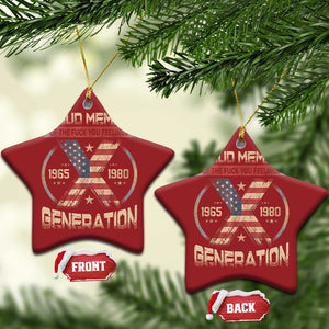 Generation X Christmas Ornament Proud Member Of The F Your Feelings Gen X 1965 1981 Retro American Flag TS02 Star Red Print Your Wear