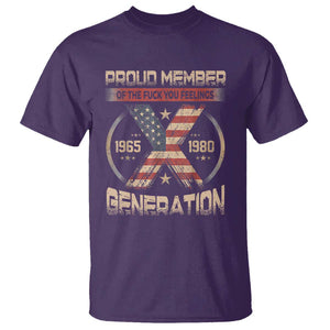 X Generation T Shirt Proud Member Of The F Your Feelings Gen X 1965 1981 Retro American Flag TS02 Purple Print Your Wear