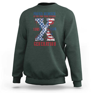 X Generation Sweatshirt Proud Member Of The F Your Feelings Gen X 1965 1981 American Flag TS02 Dark Forest Green Print Your Wear