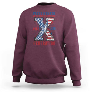 X Generation Sweatshirt Proud Member Of The F Your Feelings Gen X 1965 1981 American Flag TS02 Maroon Print Your Wear