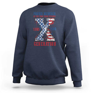 X Generation Sweatshirt Proud Member Of The F Your Feelings Gen X 1965 1981 American Flag TS02 Navy Print Your Wear