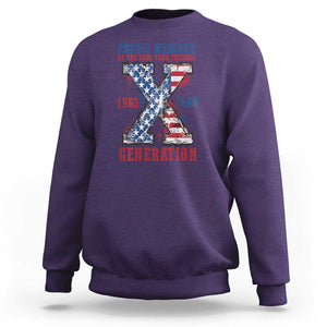 X Generation Sweatshirt Proud Member Of The F Your Feelings Gen X 1965 1981 American Flag TS02 Purple Print Your Wear